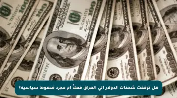 هل توقفت شحنات الدولار إلى العراق فعلاً أم مجرد ضغوط سياسية؟